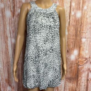 Pinky Sequin Halter Neck Animal Print Balloon Hem Mini‎ Dress